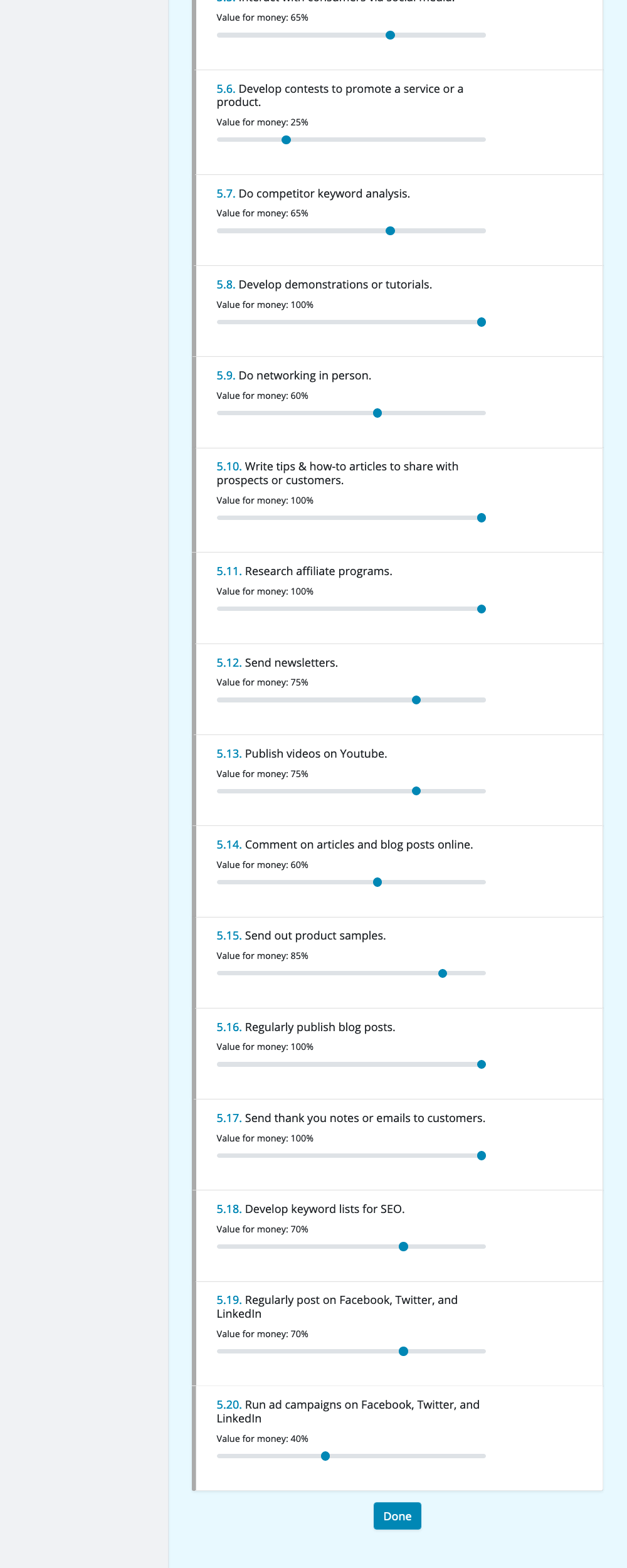 Evaluating tasks continued