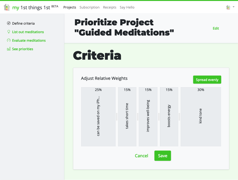 Adjusting weights